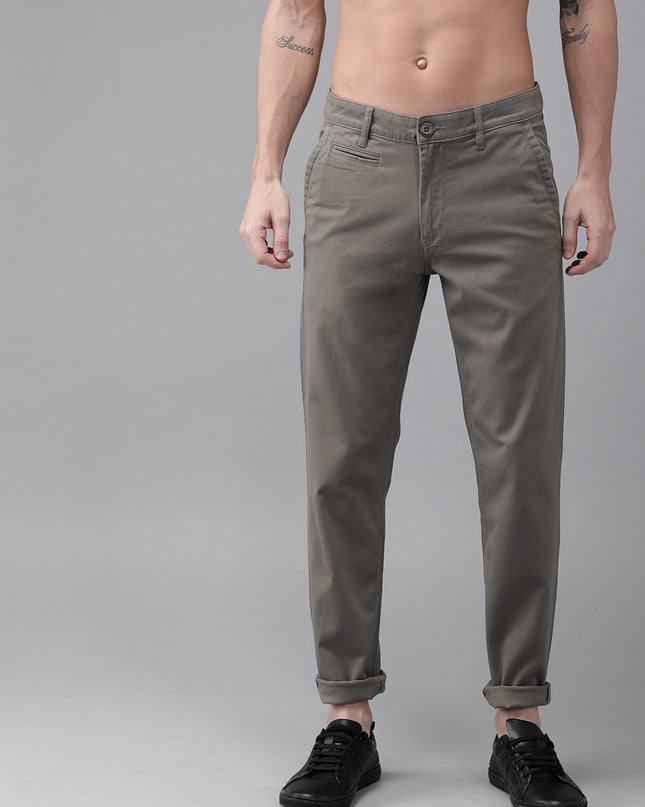 Roadster Men Grey Sustainable Chinos - MALL