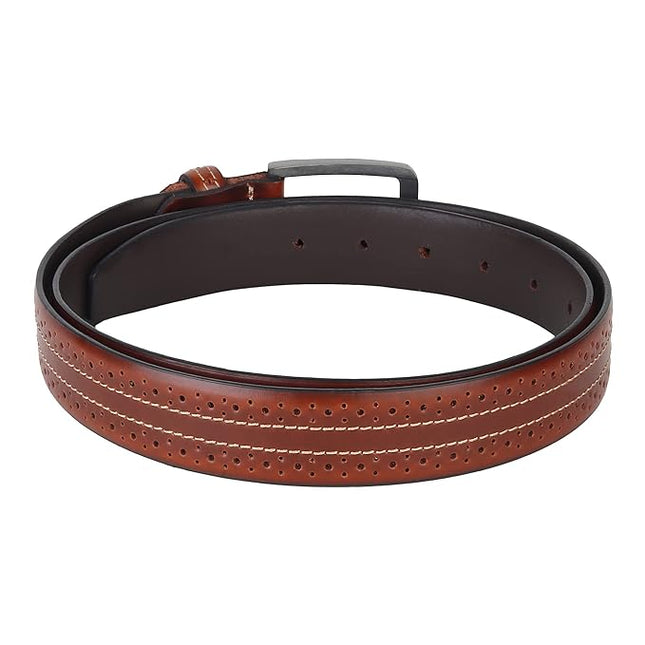 Flyer Men's Leather Belt Buckle Adjustable Size - MALL