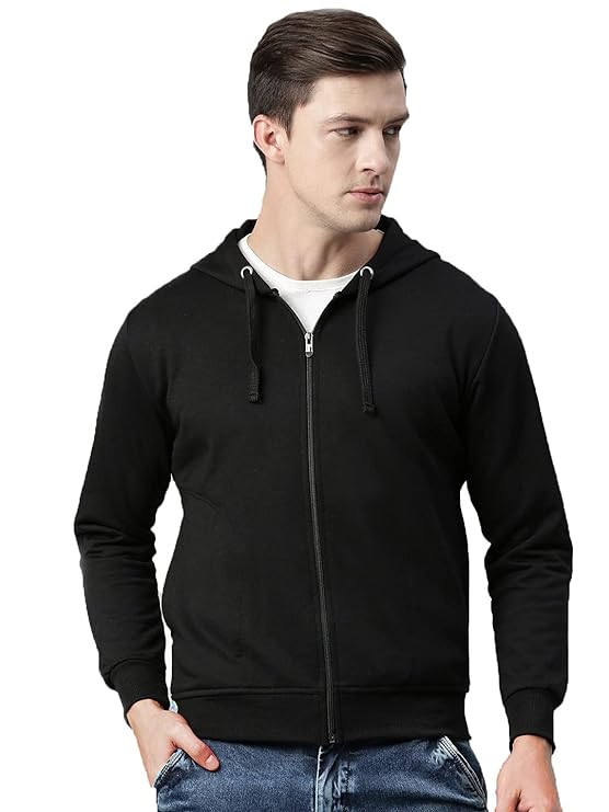 ADBUCKS Winter Wear Sweatshirt Hoodie with Zipper Cotton Fleece Jacket for Men's - MALL