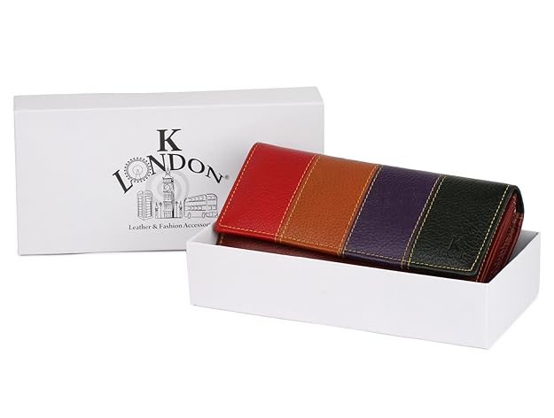 K london Women Multicolor Genuine Leather Wallet - MALL