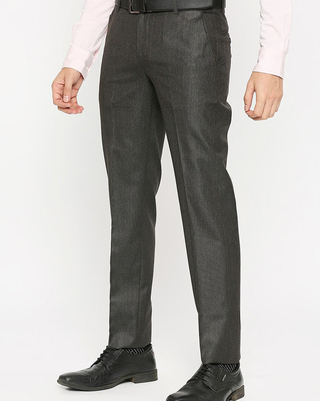 Solemio Men Mid Rise Formal Trousers - MALL