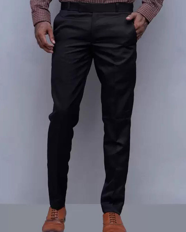 FUBAR Men Grey Relaxed Easy Wash Formal Trousers - MALL