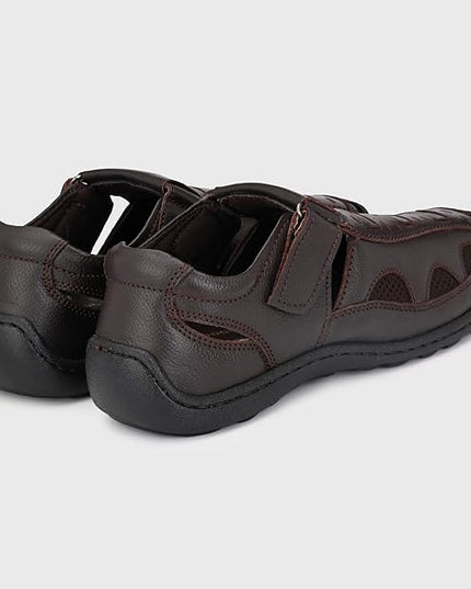 Men's Brown leather Sandals - MALL