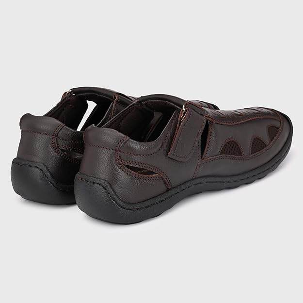 Men's Brown leather Sandals - MALL