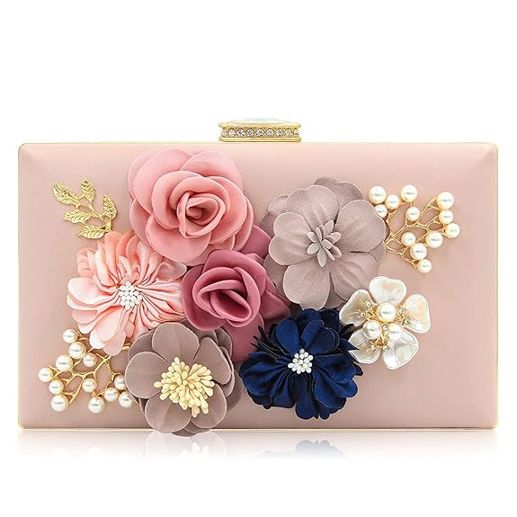 INOVERA (LABEL) Women Floral Evening Clutch Rose Gold - MALL