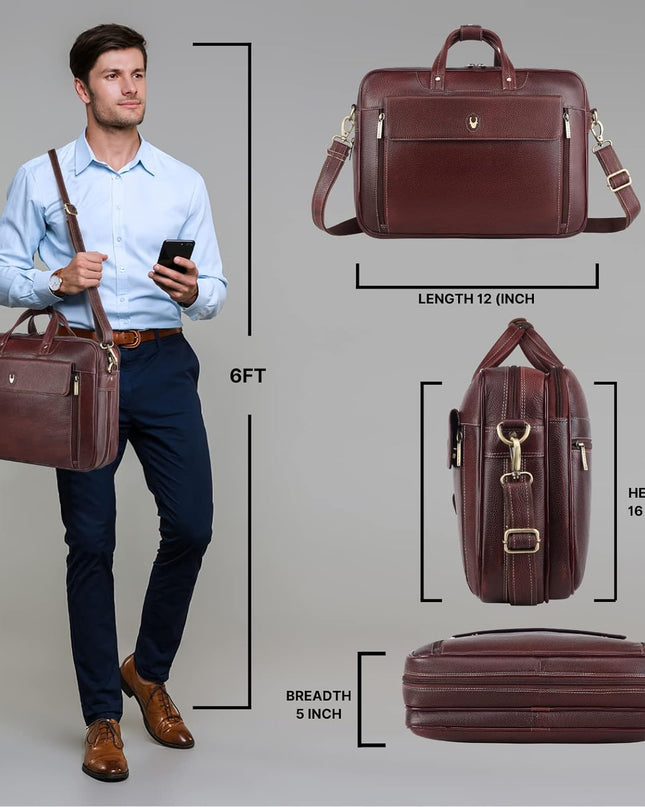 WildHorn Leather Laptop Bag for Men - MALL