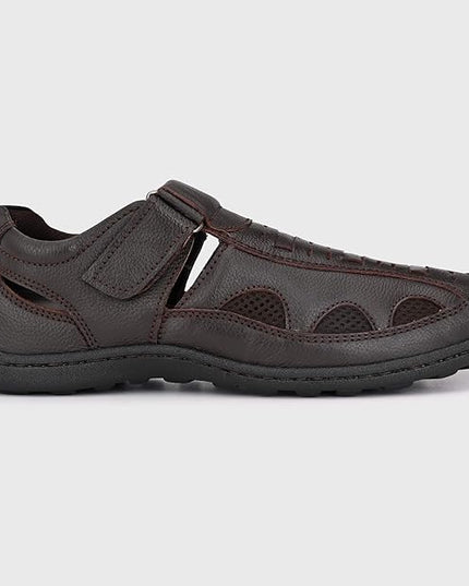 Men's Brown leather Sandals - MALL