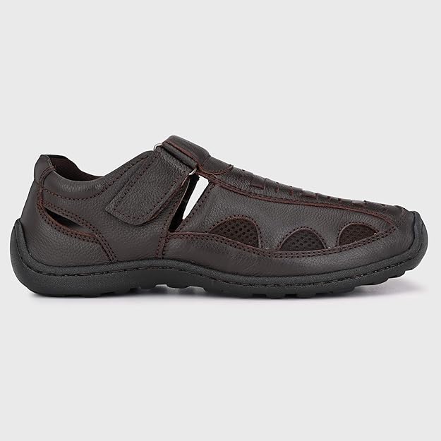 Men's Brown leather Sandals - MALL