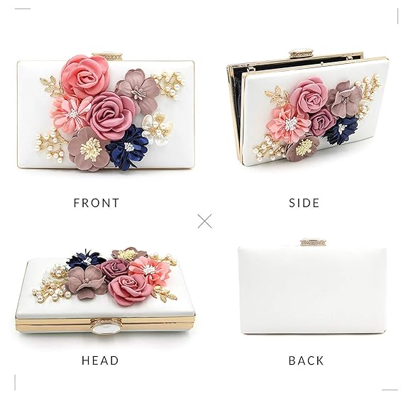 INOVERA (LABEL) Women Floral Evening Clutch white - MALL