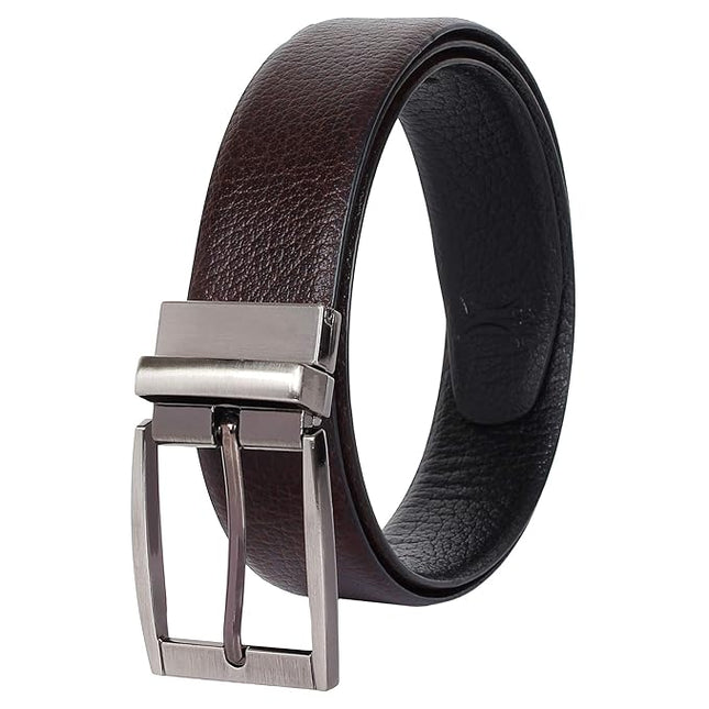 CREATURE Men's Genuine Leather Black & Brown Reversible Belt - MALL