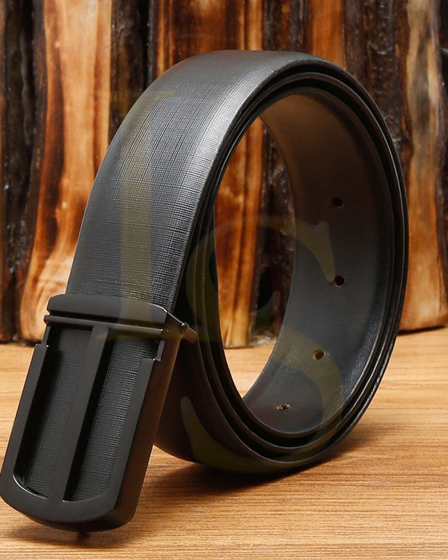 LOUIS STITCH Men's Black Italian Leather Belt - MALL