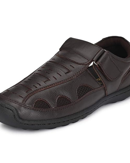 Men's Brown leather Sandals - MALL