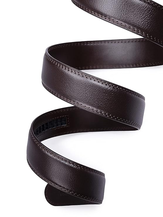 BANGE Mens Genuine Leather Belt Textured Pattern with Slider Buckle - MALL