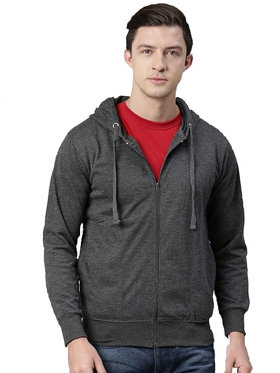 ADBUCKS Winter Wear Sweatshirt Hoodie with Zipper Cotton Fleece Jacket for Men's - MALL