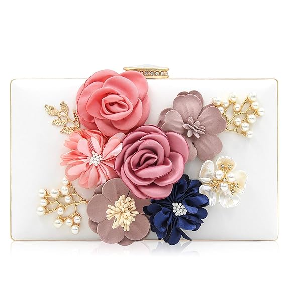 INOVERA (LABEL) Women Floral Evening Clutch white - MALL