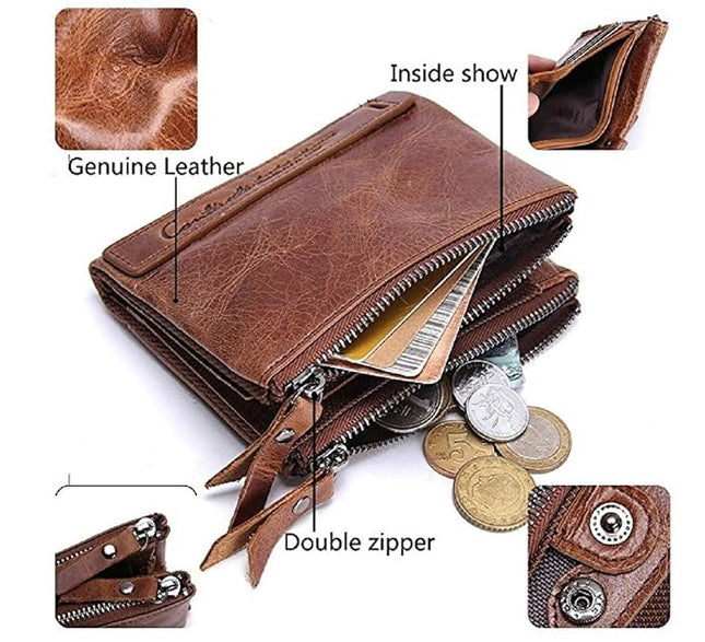 Contacts Men's Genuine Leather Wallet - MALL