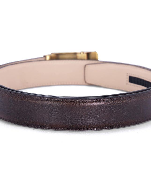 BANGE Mens Genuine Leather Belt With Anchor Buckle - MALL