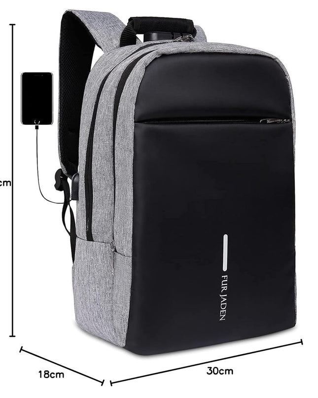 Anti Theft Number Lock Backpack Bag with 15.6 Inch Laptop Compartment, USB Charging Port & Organizer Pocket for Men Women Boys Girls