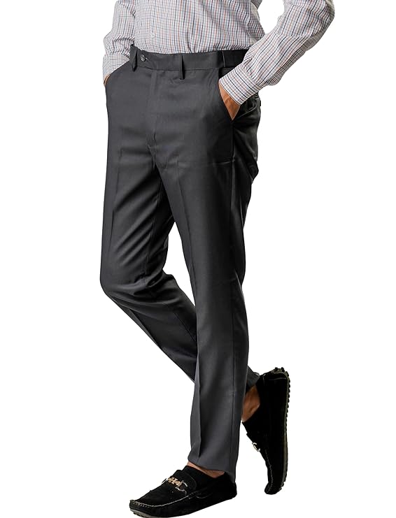 Jack and Jini Mens Formal Stretchable Regular Fit Trousers - MALL