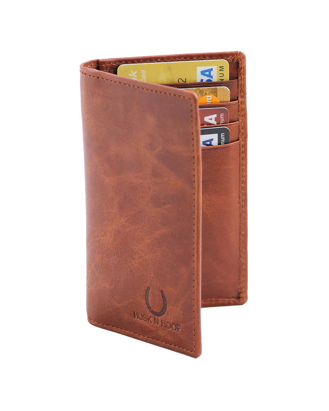 Husk N Hoof RFID Protected Unisex Leather Credit Card Holder Wallet - MALL