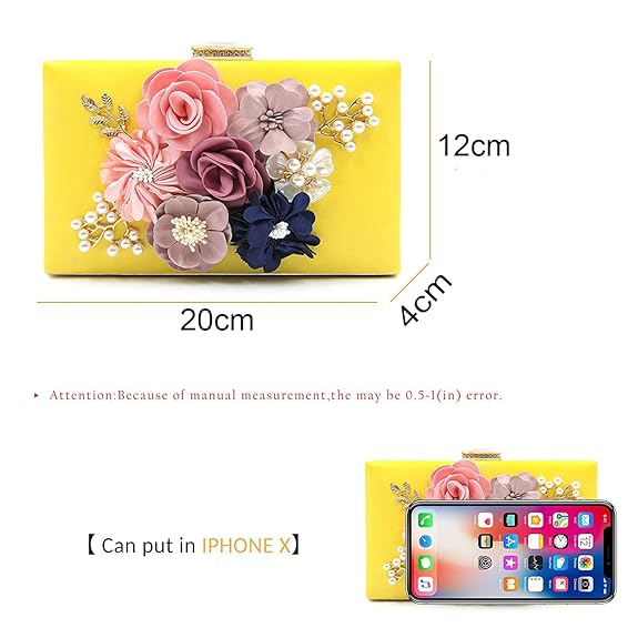 INOVERA (LABEL) Women Floral Evening Clutch Yellow - MALL