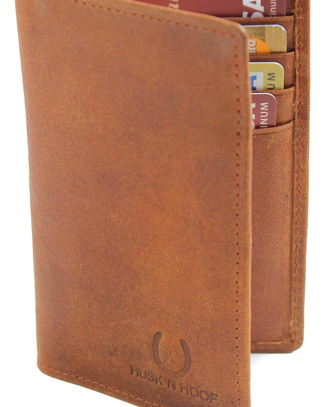 Husk N Hoof RFID Protected Unisex Leather Credit Card Holder Wallet - MALL