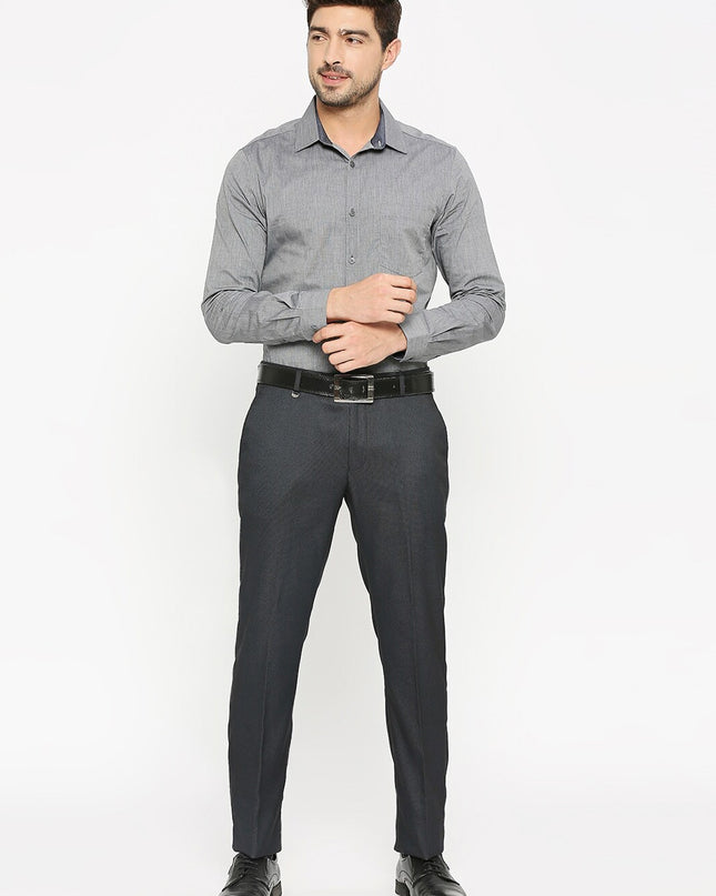 Solemio Men Mid-Rise Plain Formal Trousers - MALL