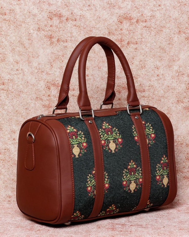 Royal Green Mogra Print Handbag