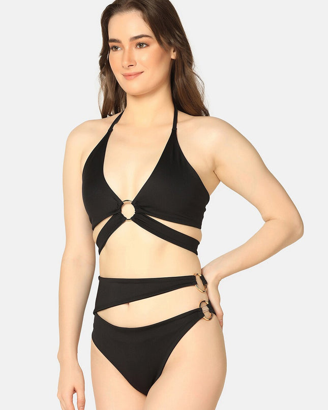 Da Intimo Cut Out-detail Black Swim Bikini Set - MALL