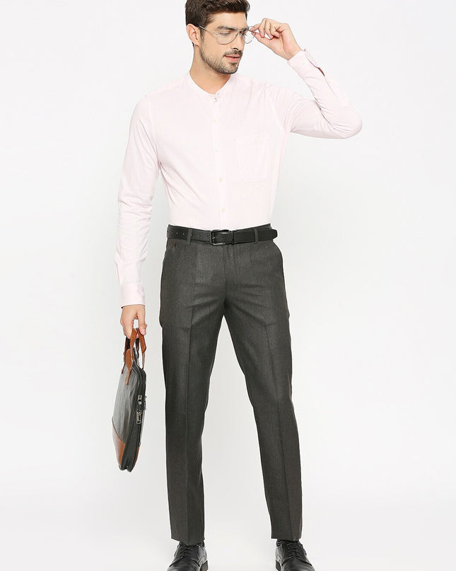 Solemio Men Mid Rise Formal Trousers - MALL