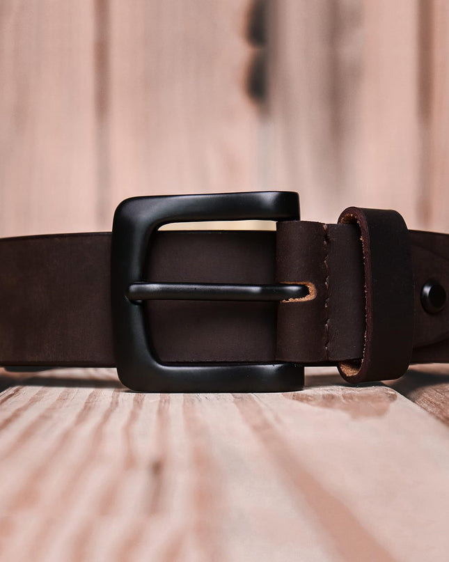 HIDE & SKIN Top Grain Genuine Leather Handmade Cowboy Belt - MALL