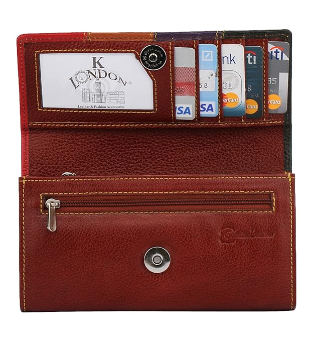 K london Women Multicolor Genuine Leather Wallet - MALL