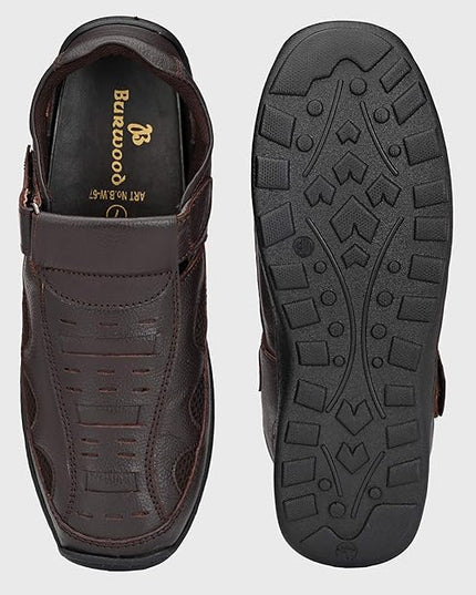 Men's Brown leather Sandals - MALL