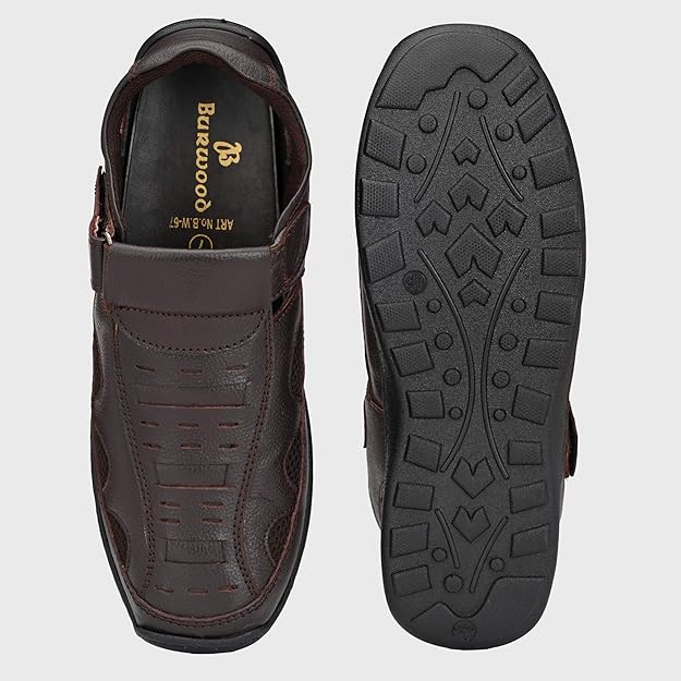 Men's Brown leather Sandals - MALL