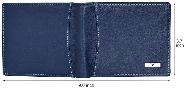 URBAN FOREST Oliver Blue Leather Wallet & Blue Card Holder Set for Men - MALL