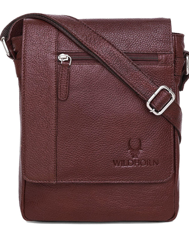 WildHorn Leather Sling Messenger Bag - MALL