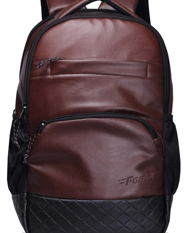 F Gear Luxury Brown 25 litre Laptop Backpack - MALL