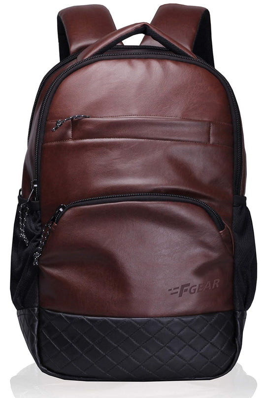 F Gear Luxury Brown 25 litre Laptop Backpack - MALL