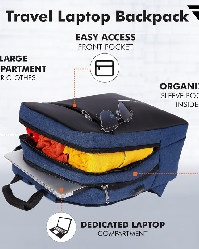 Anti Theft Number Lock Backpack Bag with 15.6 Inch Laptop Compartment, USB Charging Port & Organizer Pocket for Men Women Boys Girls