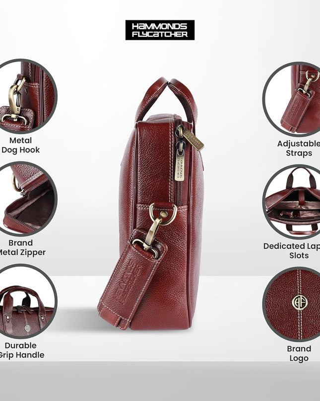 HAMMONDS FLYCATCHER Genuine Leather Laptop Bag for Men - MALL