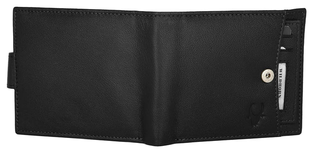 WildHorn Black Leather Wallet for Men - MALL