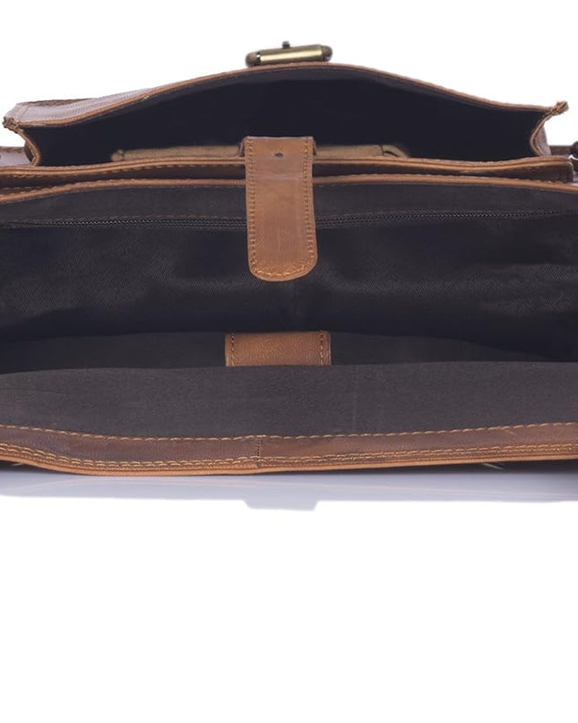 WildHorn Classic Leather 10 inch Laptop Messenger Bag for Men - MALL