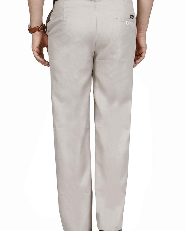 McHenry Men's Solid Formal Regular Fit Wrinkle Free PolyViscose Trousers - MALL