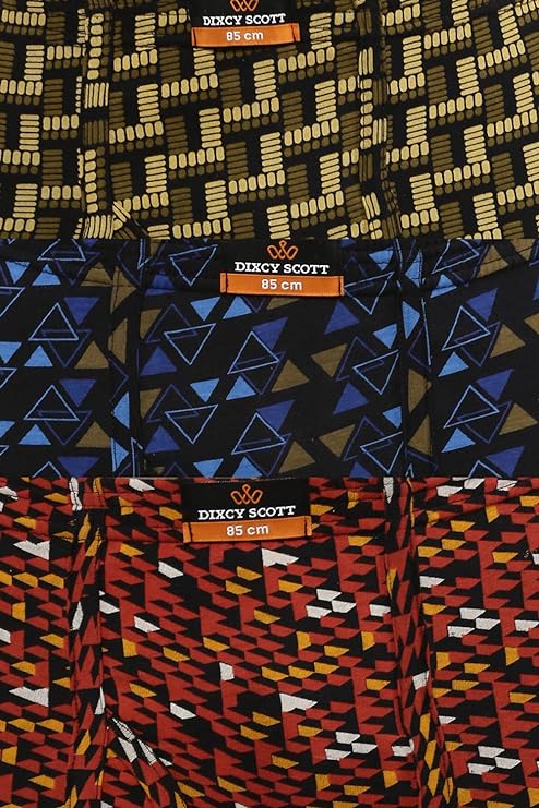 Dixcy Scott Men's Printed Trunk with 100% Combed Cotton (Pack of 3) - MALL