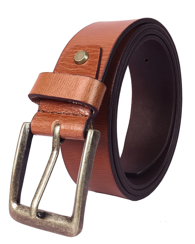 HIDE & SKIN Top Grain Genuine Leather Handmade Cowboy Belt - MALL