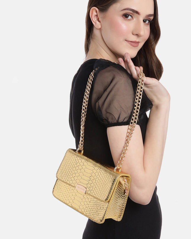 Lino Perros Snake Skin Textured Structured Sling Bag - MALL