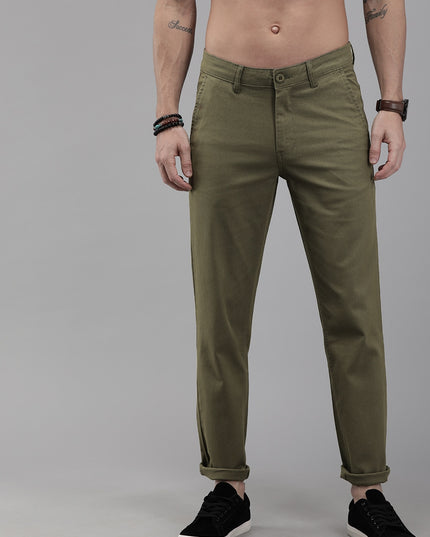 Roadster Men Olive Green Trousers - MALL