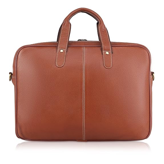 Leather Laptop Messenger Bag for Laptop/MacBook up to 15 inch| Padded Laptop Compartment |Office Bag - MALL