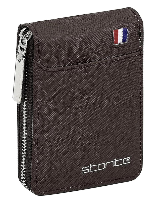 Storite PU Leather 9 Slot Vertical Credit Debit Card Purse - MALL