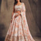 Women's Organza White Semi-Stitched Lehenga Choli - MALL